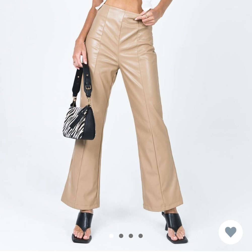 Princess Polly Gia Panel PU pants in brown